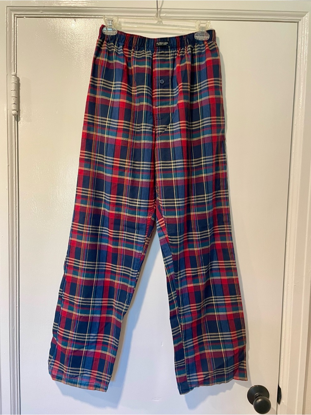 U.S. Polo Assn. Red and Navy Plaid Lounge Pants